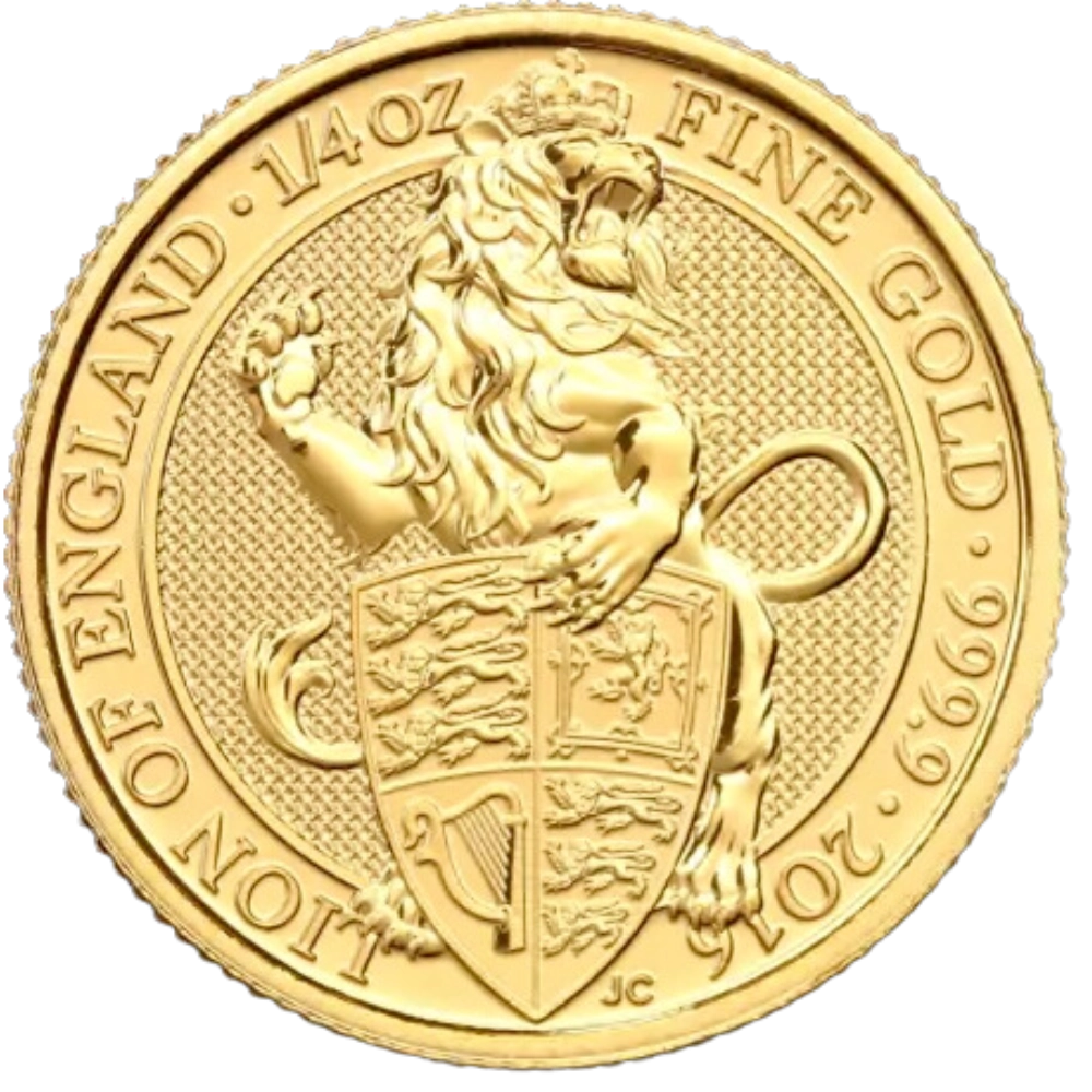 Royal Tudor Beasts: Lion of England 1/4 ounce gold