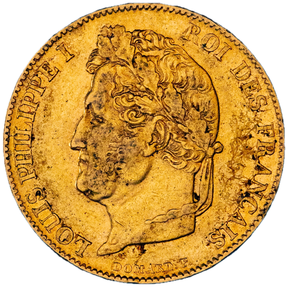 Restored Monarchy- 20 Francs Gold Louis-Philippe 1844 Lille