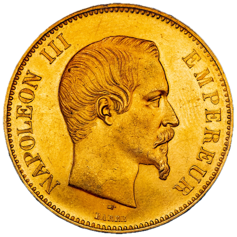 Coin: Second Empire - 100 Francs Napoleon III bare head 1856 Paris