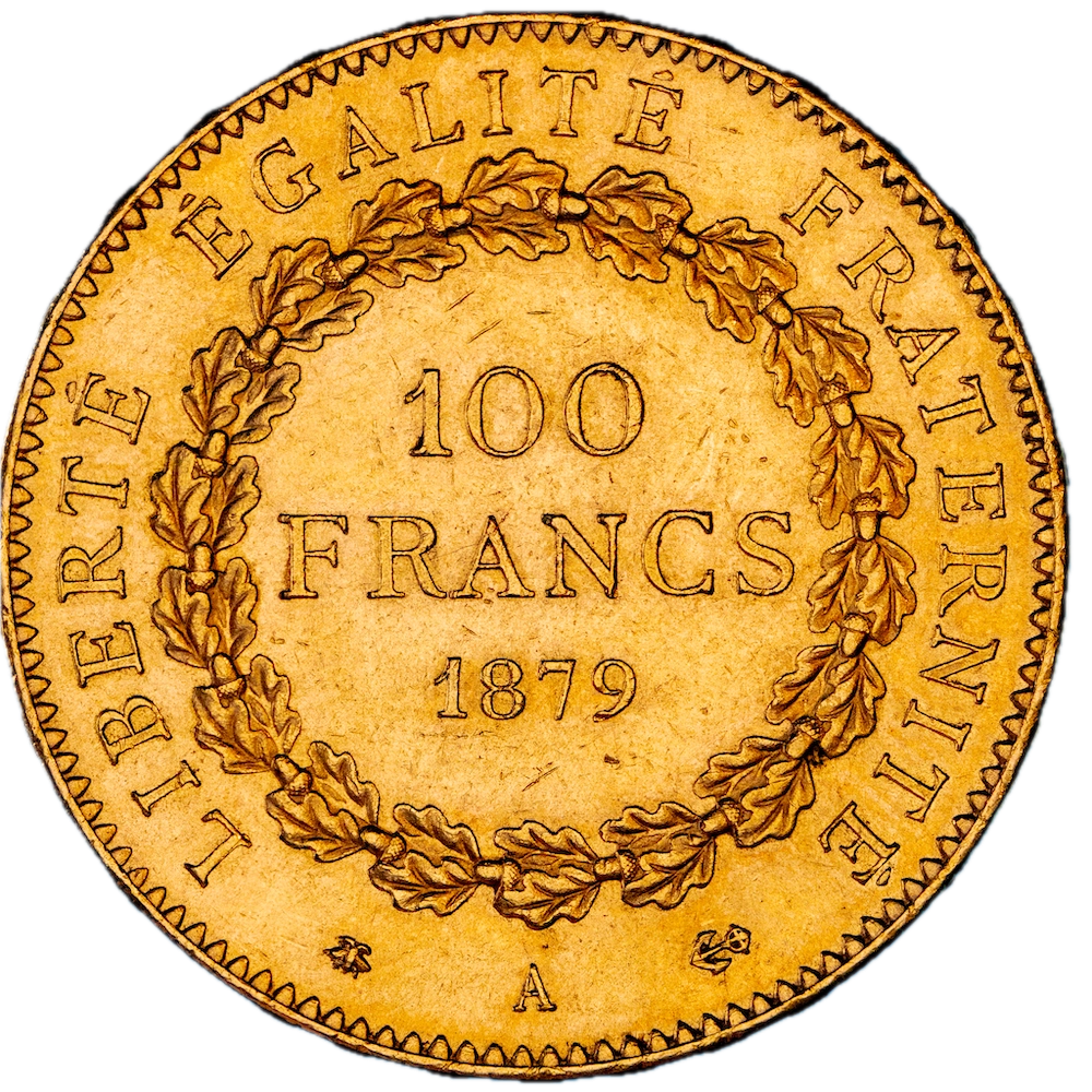 Coin : III ème-République-100 Francs Génie 1879 paris