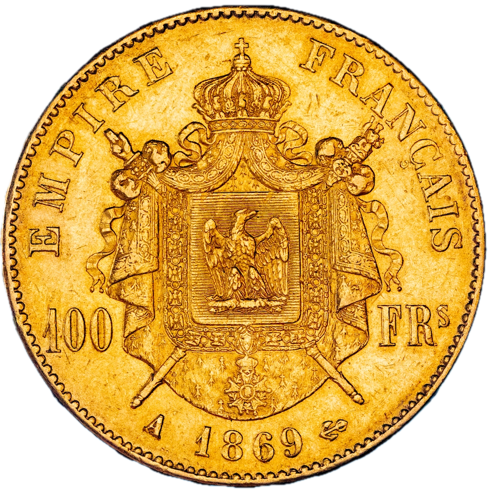 Second Empire Napoleon III 100 Francs 1869 Paris
