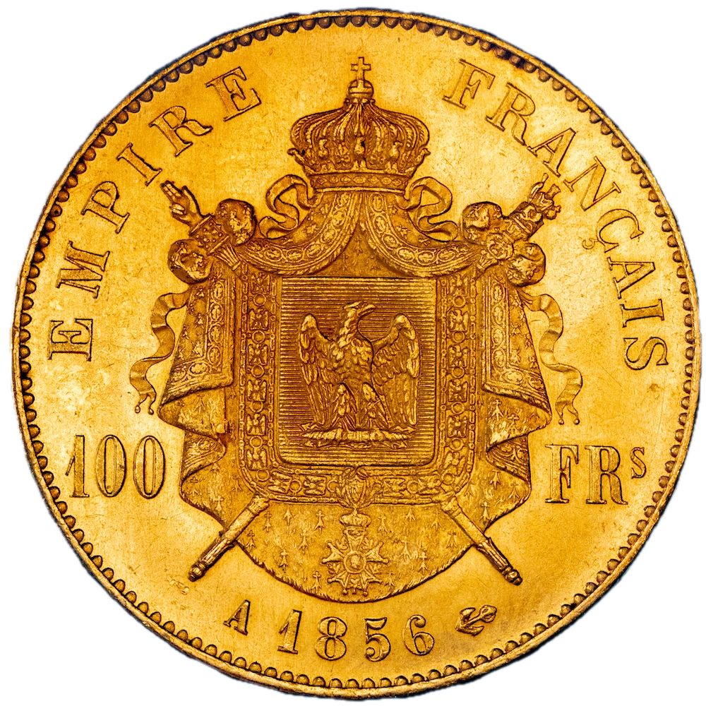 Coin: Second Empire - 100 Francs Napoleon III bare head 1856 Paris