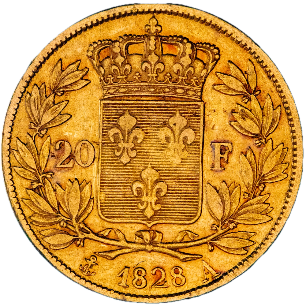 Pièce de monnaie Charles X-20 Francs 1828 Paris