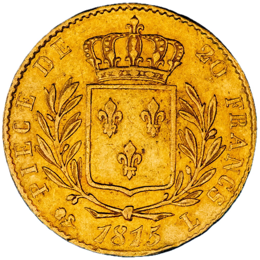 Coin: : Louis XVIII-20 francs 1815 Bayonne
