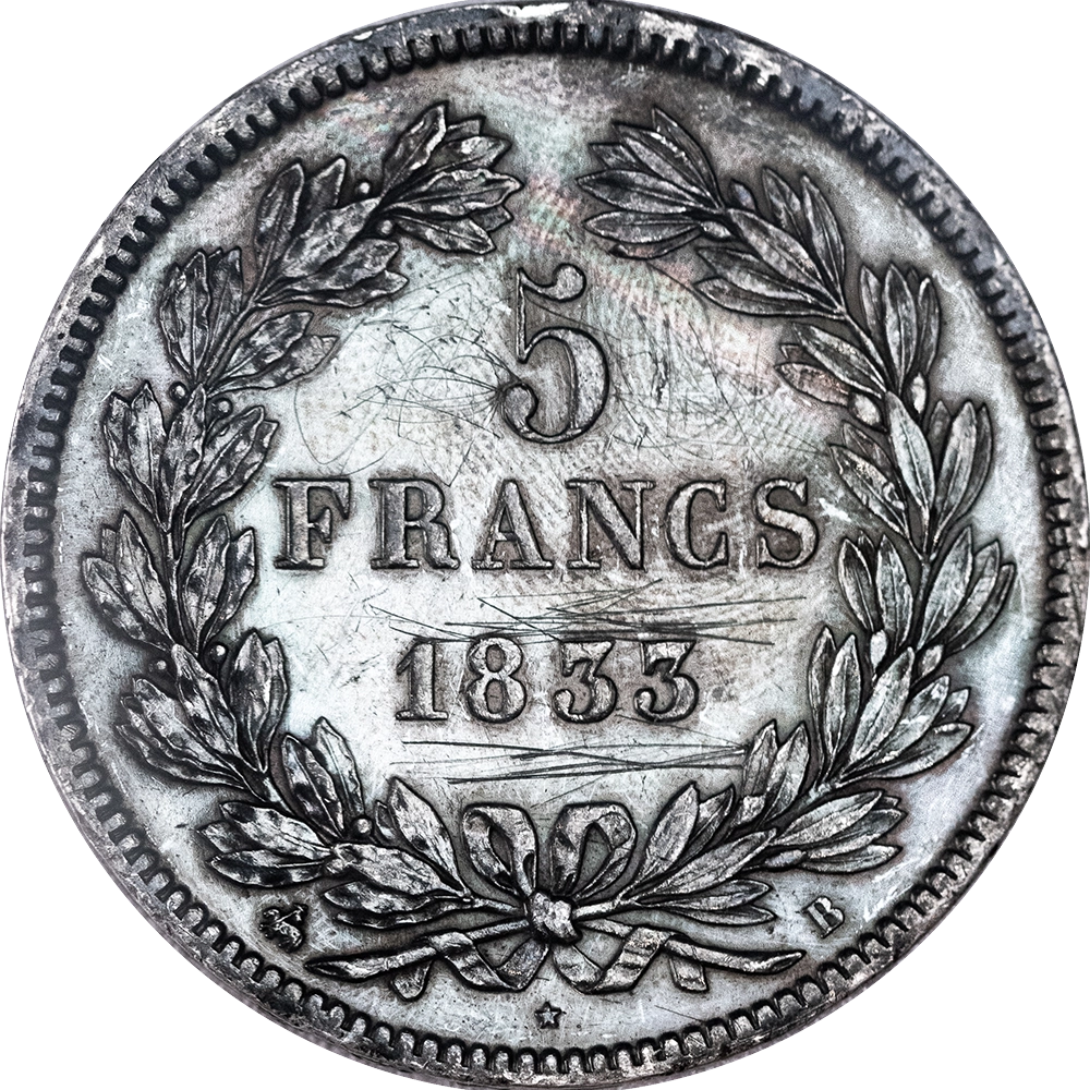 Constitutional Monarchy - 5 Francs Louis-Philippe 1833 Rouen