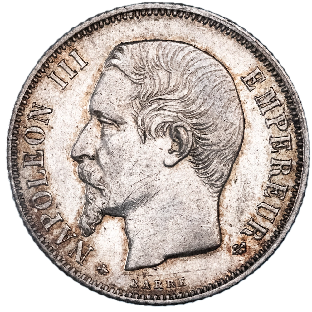 Coin Second Empire 1 Franc Napoleon the Third 1860 Paris