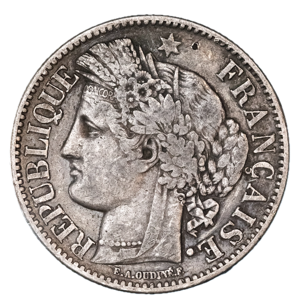 Second Republic 2 Francs Cérès 1849 Paris