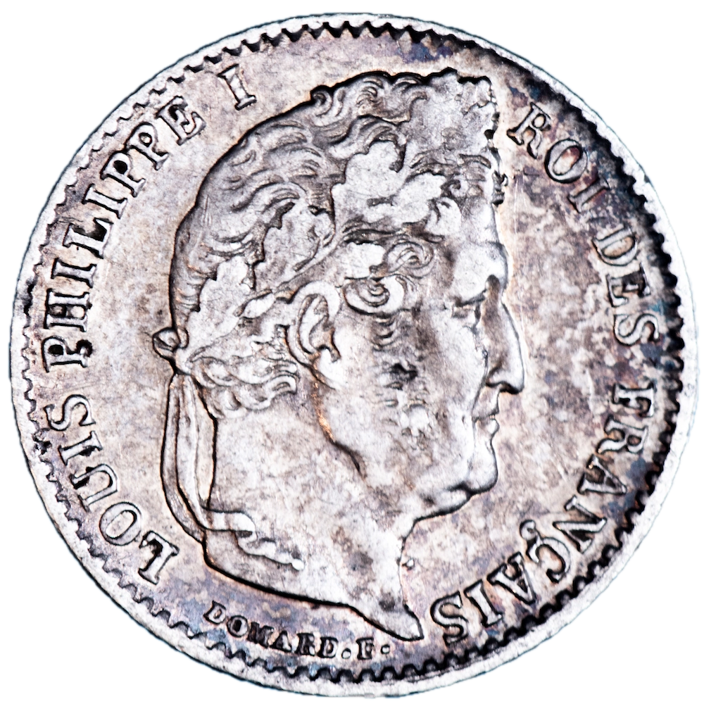 Restored monarchy Louis Philippe Quarter of franc 1839 Lille