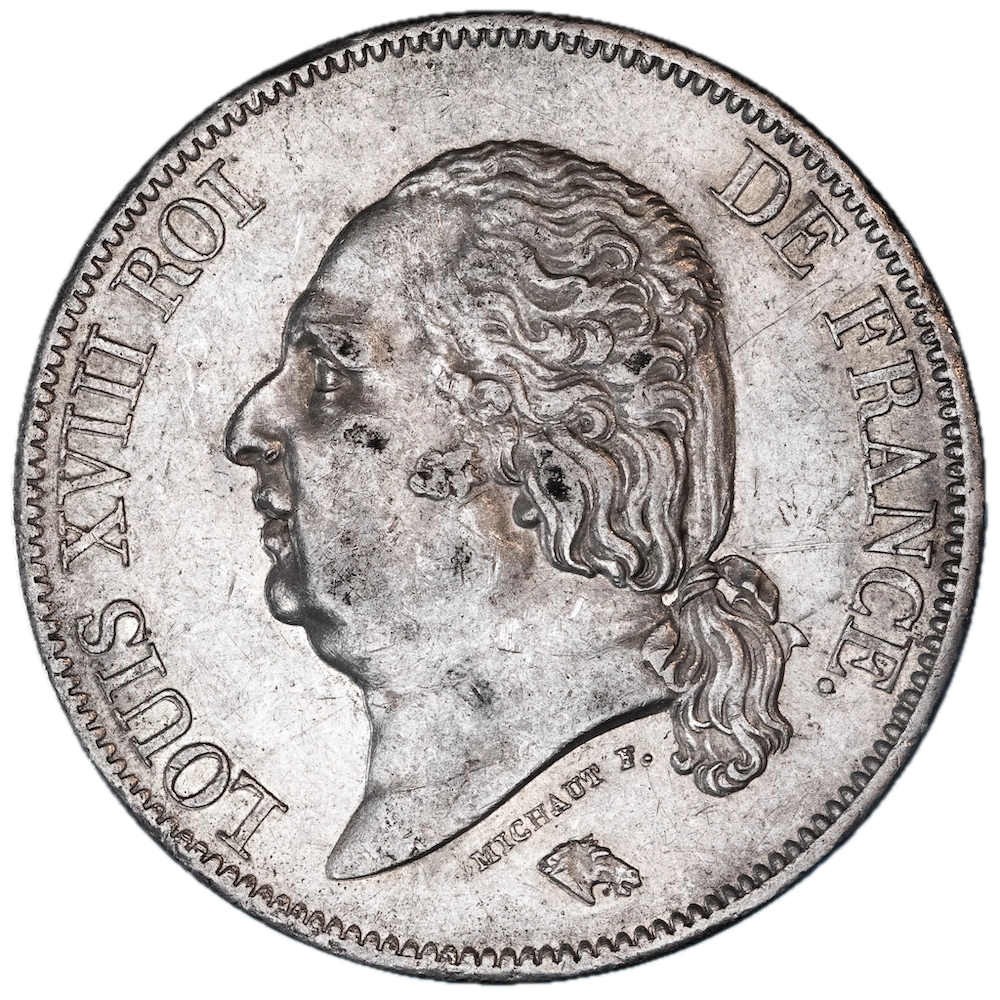 Restored Monarchy Louis XVIII 5 Francs 1824 Bayonne