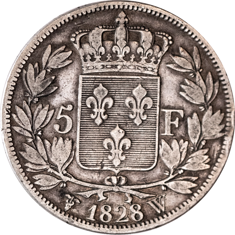Pièce de monnaie : Charles X-5 Francs 1828 Lille :