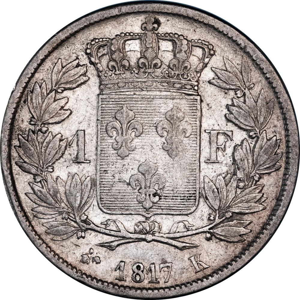 Coin Louis the 18th 1 franc 1817 Bordeaux