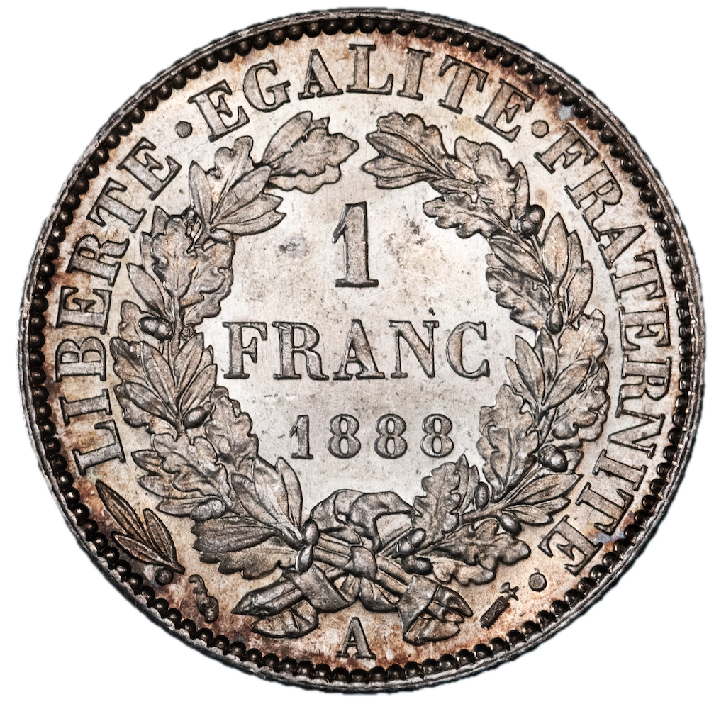 Third Republic 1 Franc Cérès 1888 Paris