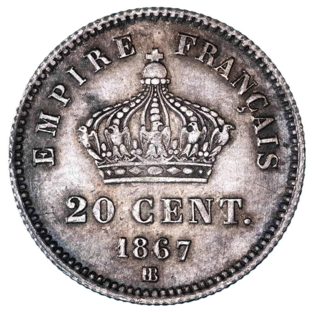 Second Empire 20 cent Napoleon The Third 1867 Strasbourg