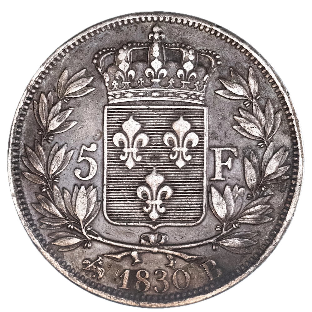 Coin: Charles X-5 Francs 1830 Rouen