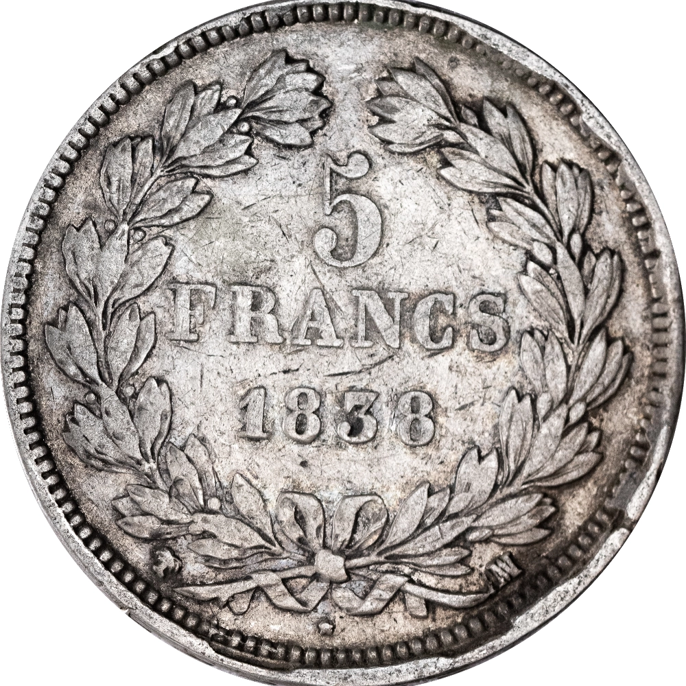 Restored Monarchy - 5 Francs Ecu Louis-Philippe 1838 Marseille