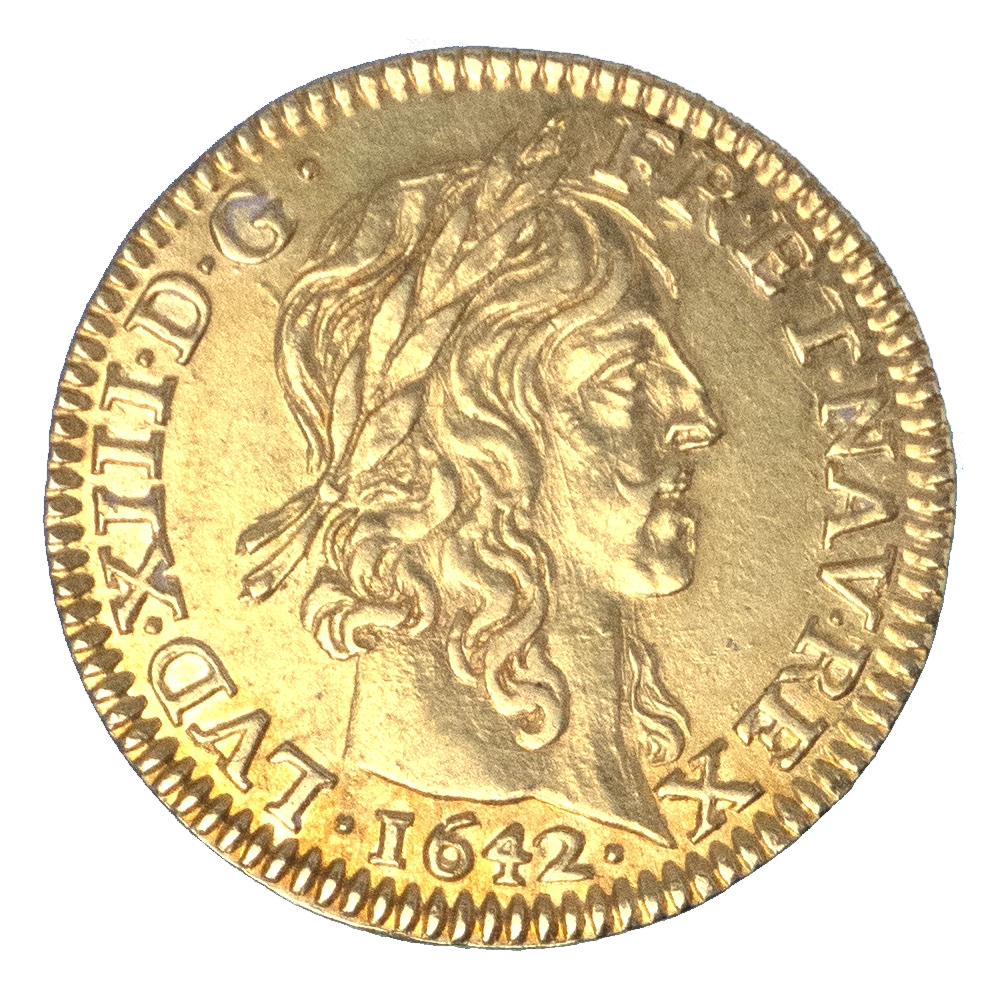 Coin: Louis XIII-Demi-Louis d'or aux 8 L 1642 Paris