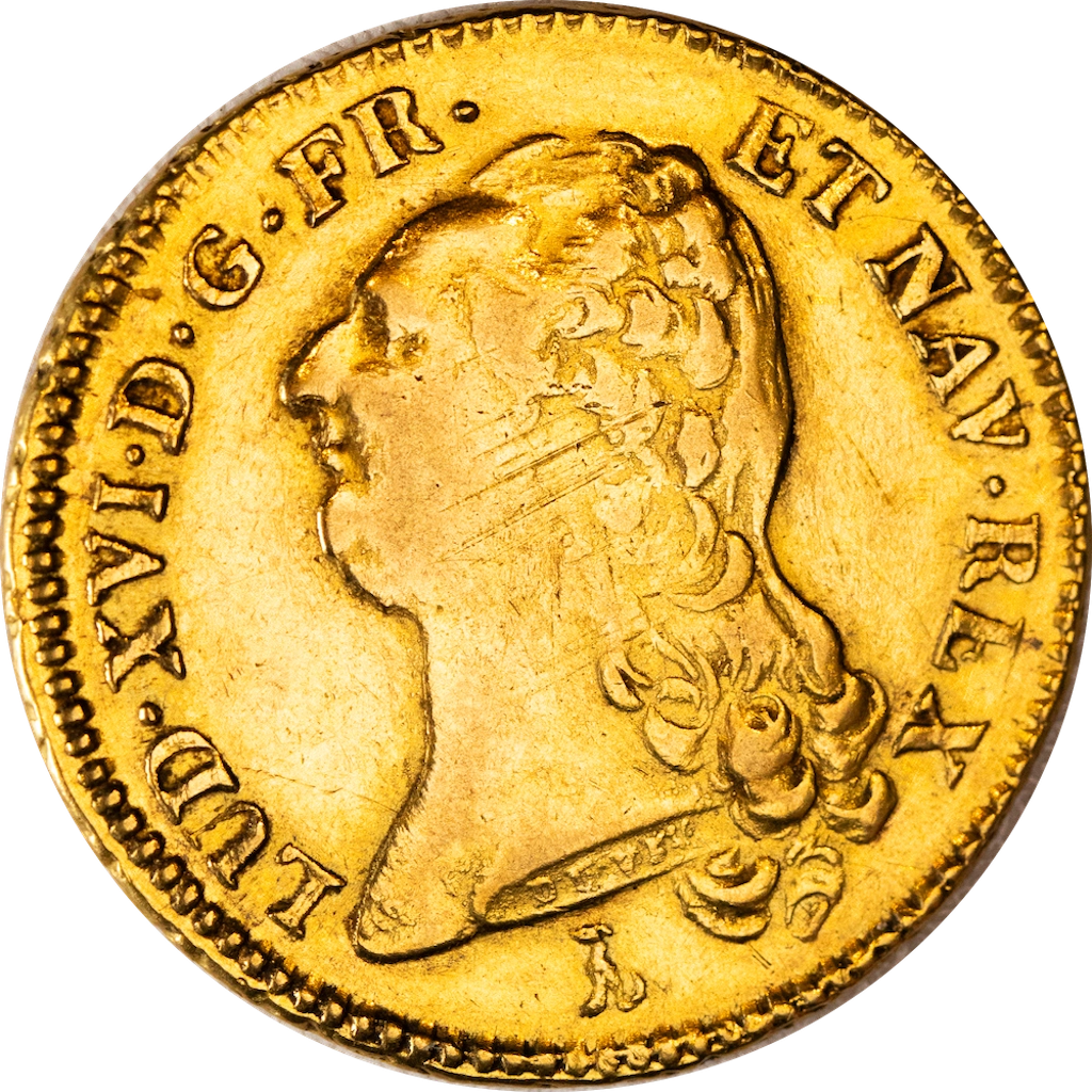 Pièce de monnaie : Louis XVI-Double louis d'or aux écus accolés 1786 Nantes