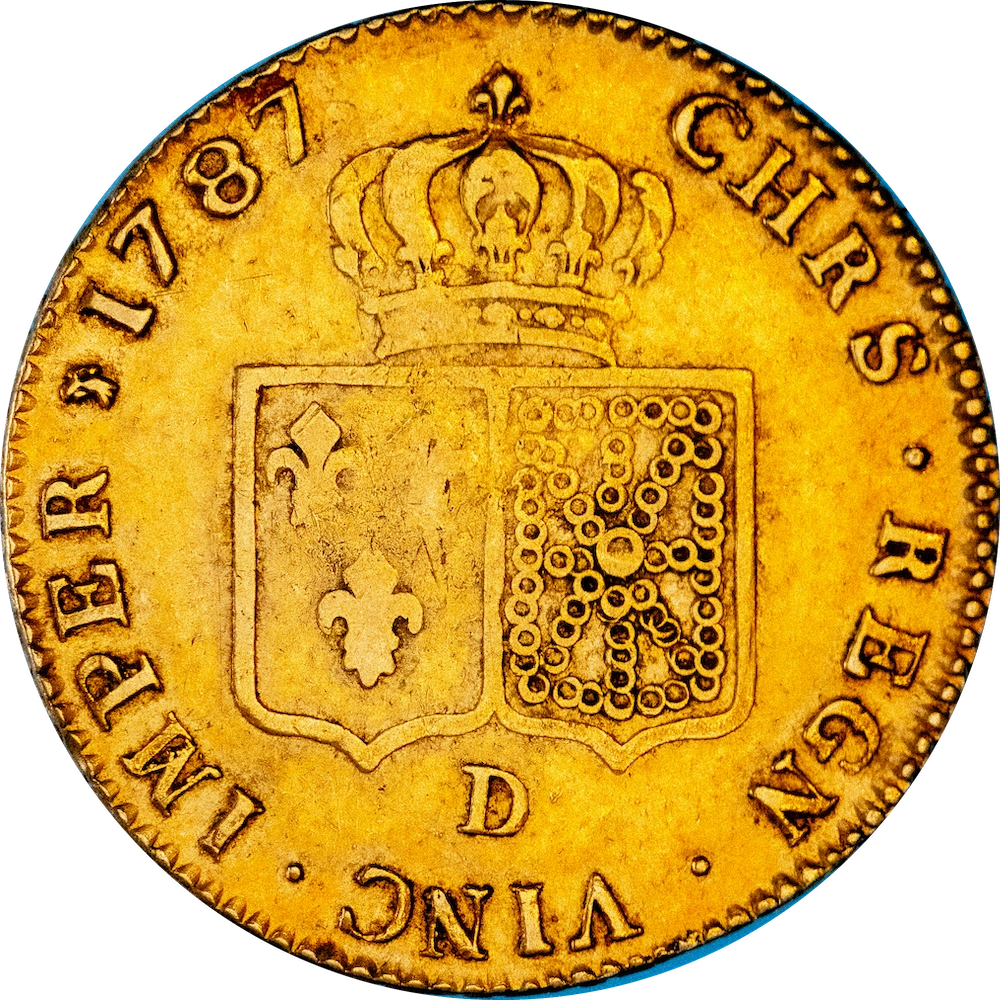 Kingdom of France - Double Golden Louis With shields attached 1787 Lyon