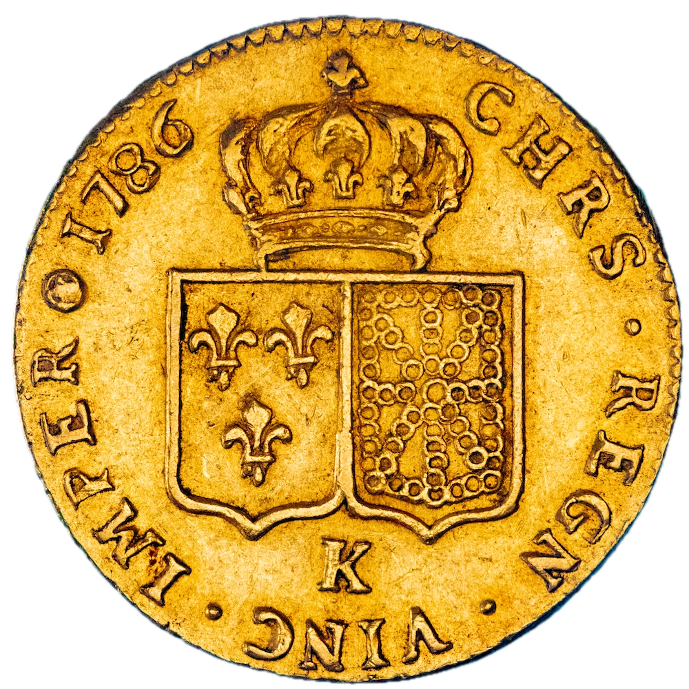Coin: Louis XVI-Double louis d'or aux écus accolés 1786 Bordeaux