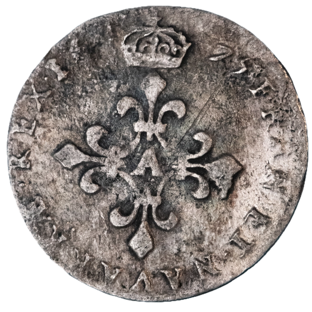 Pièce de monnaie : Louis XIV-Quatre sols à la croix formée de lis - 1675 - Paris