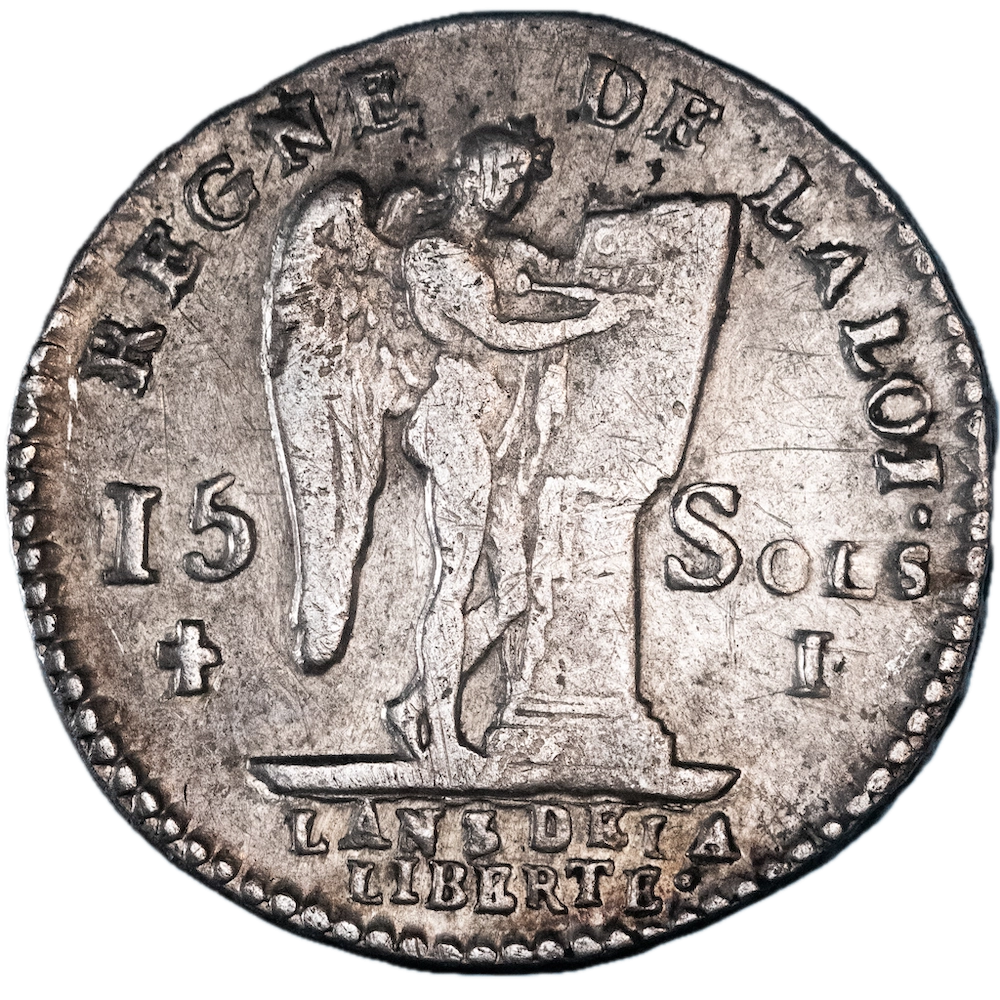 Pièce de monnaie : Louis XVI-15 Sols au Génie 1792 Limoges