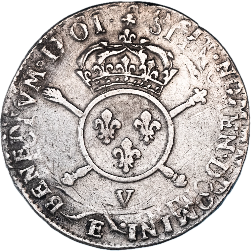 Coin: Louis the 14th 1/2 reformed ecu 1701 Troyes