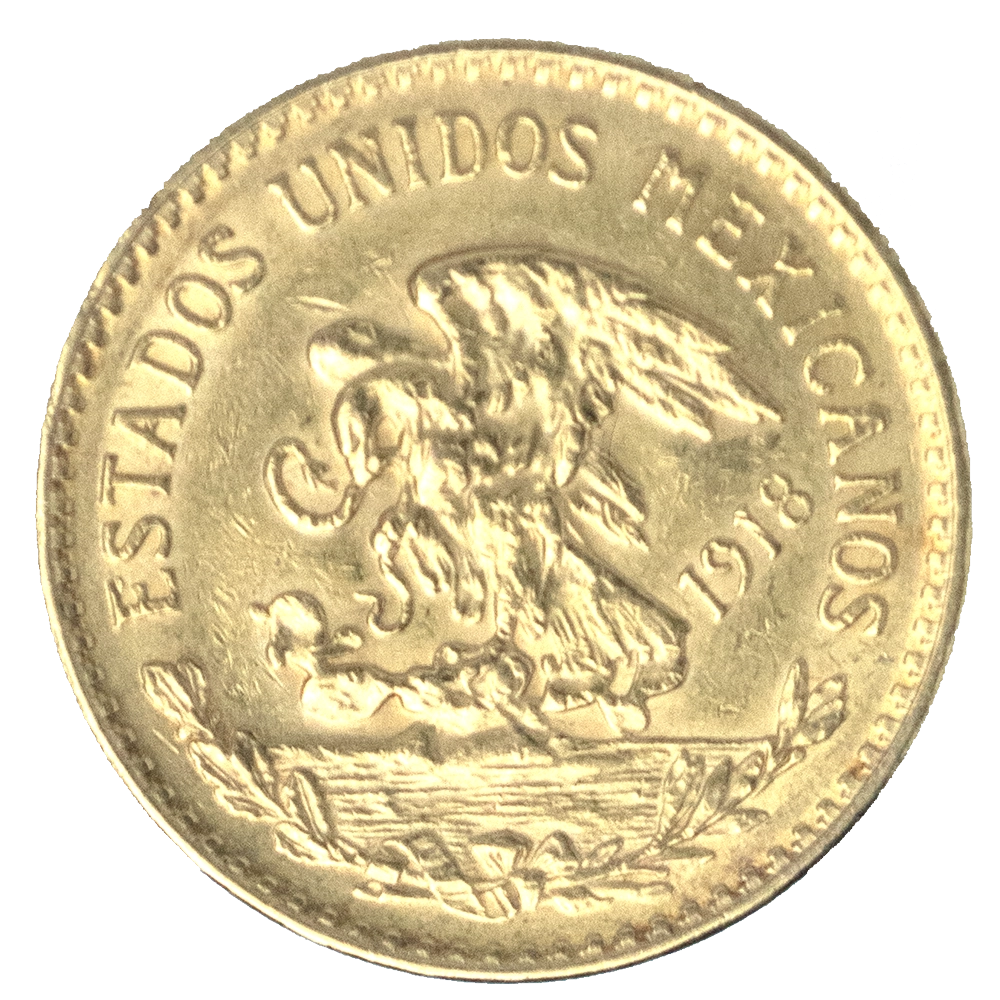 Coin: Mexico-20 pesos 1918 Mexico City