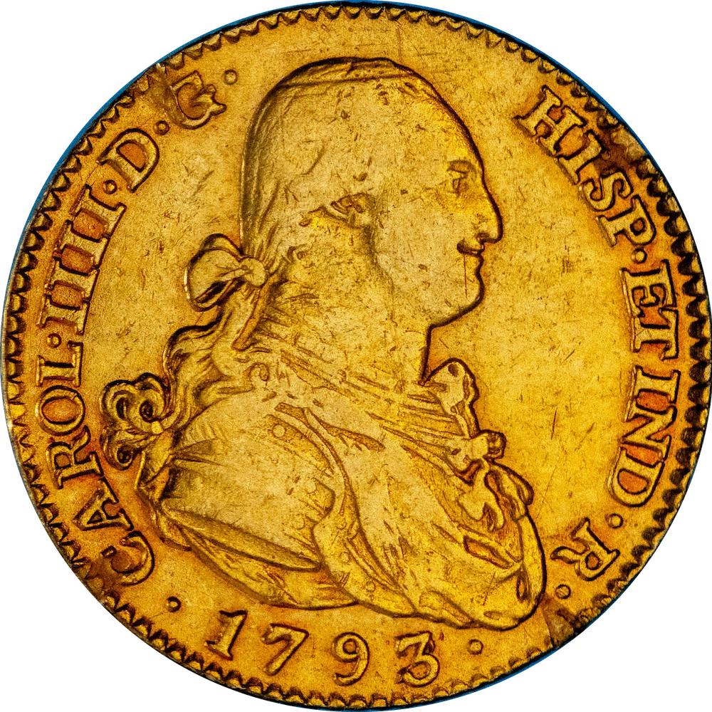 Kingdom of Spain 2 escudos Charles the 4th 1793 Madrid