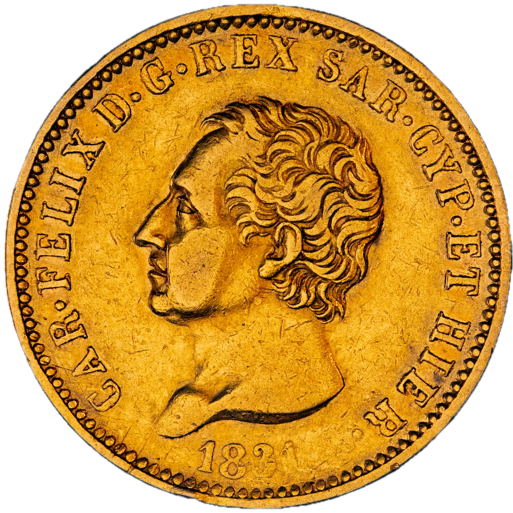 Coin: Italy-Kingdom of Sardinia-40 Lire Charles Félix 1831 Turin