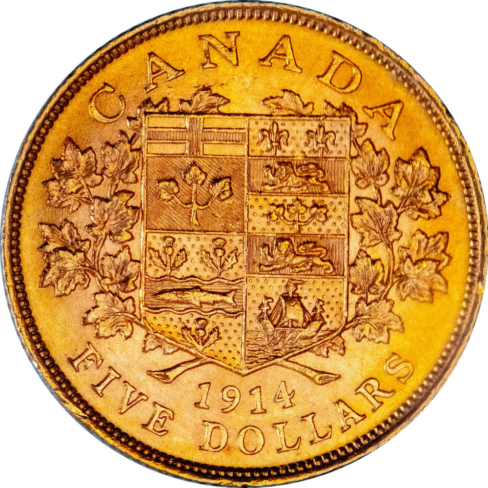 Canada 5 dollars Georges V 1914 Ottawa