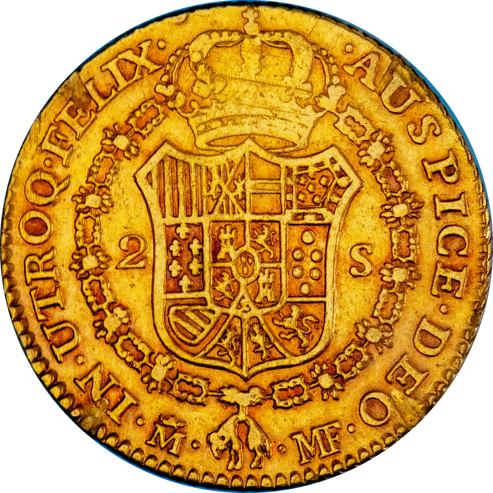 Kingdom of Spain 2 escudos Charles the 4th 1793 Madrid