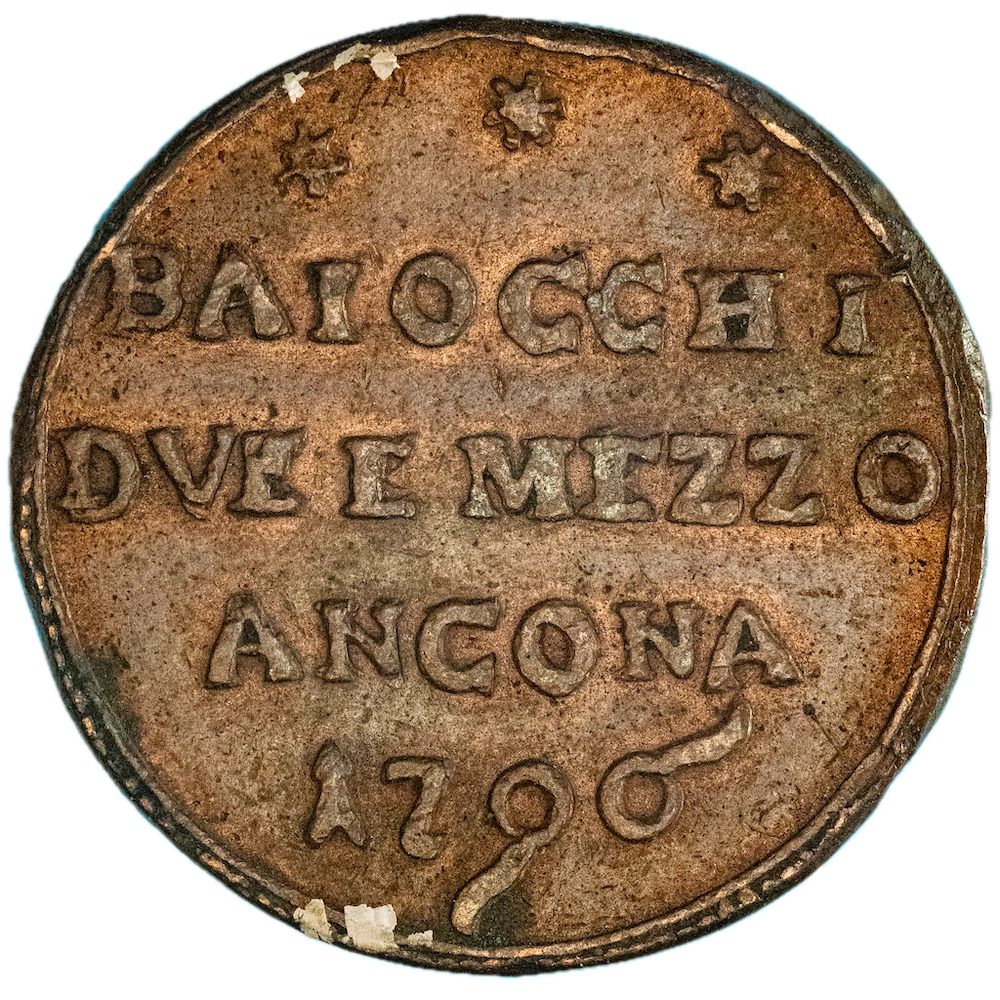 Papal States-Pius VI 2.5 Baiocchi 1796 Ancona