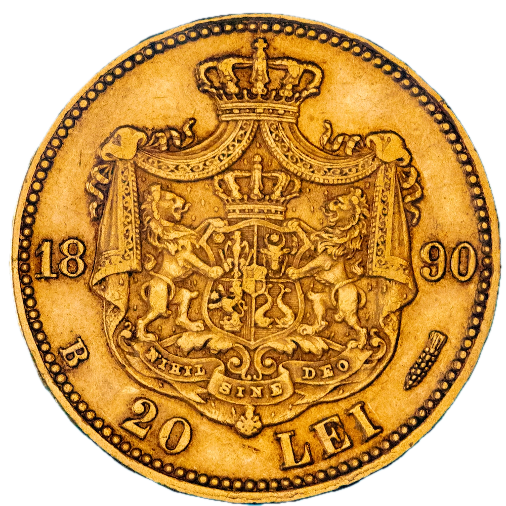 Coin: Romania-20 lei Charles I 1890 Bucharest