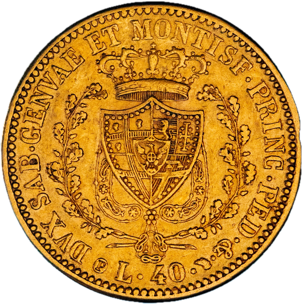 Coin: Italy-Kingdom of Sardinia-40 Lire Charles Félix 1831 Turin