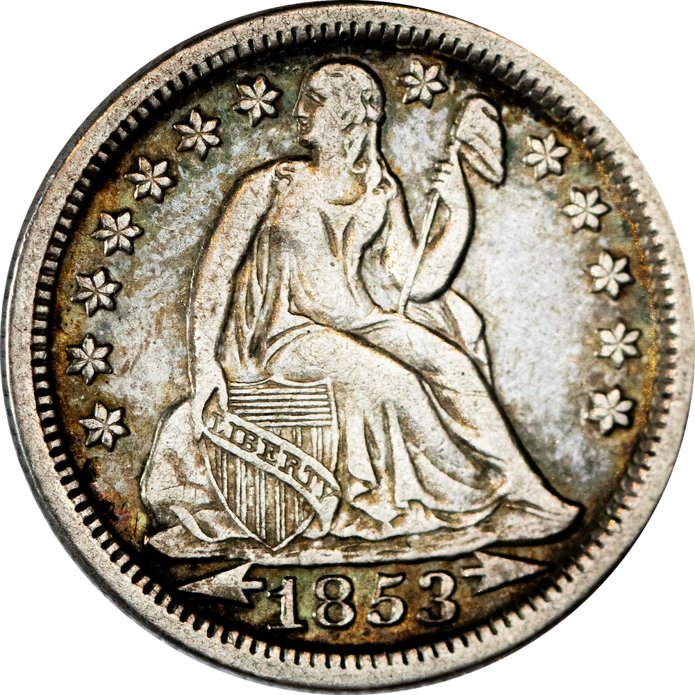 Coin: Seated Liberty One Dime 1853