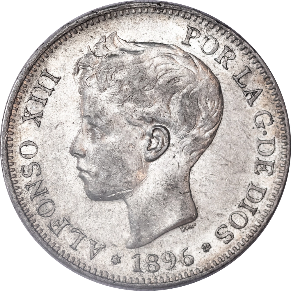 Kingdom of Spain 5 Pesetas Alphonse XIII 1896
