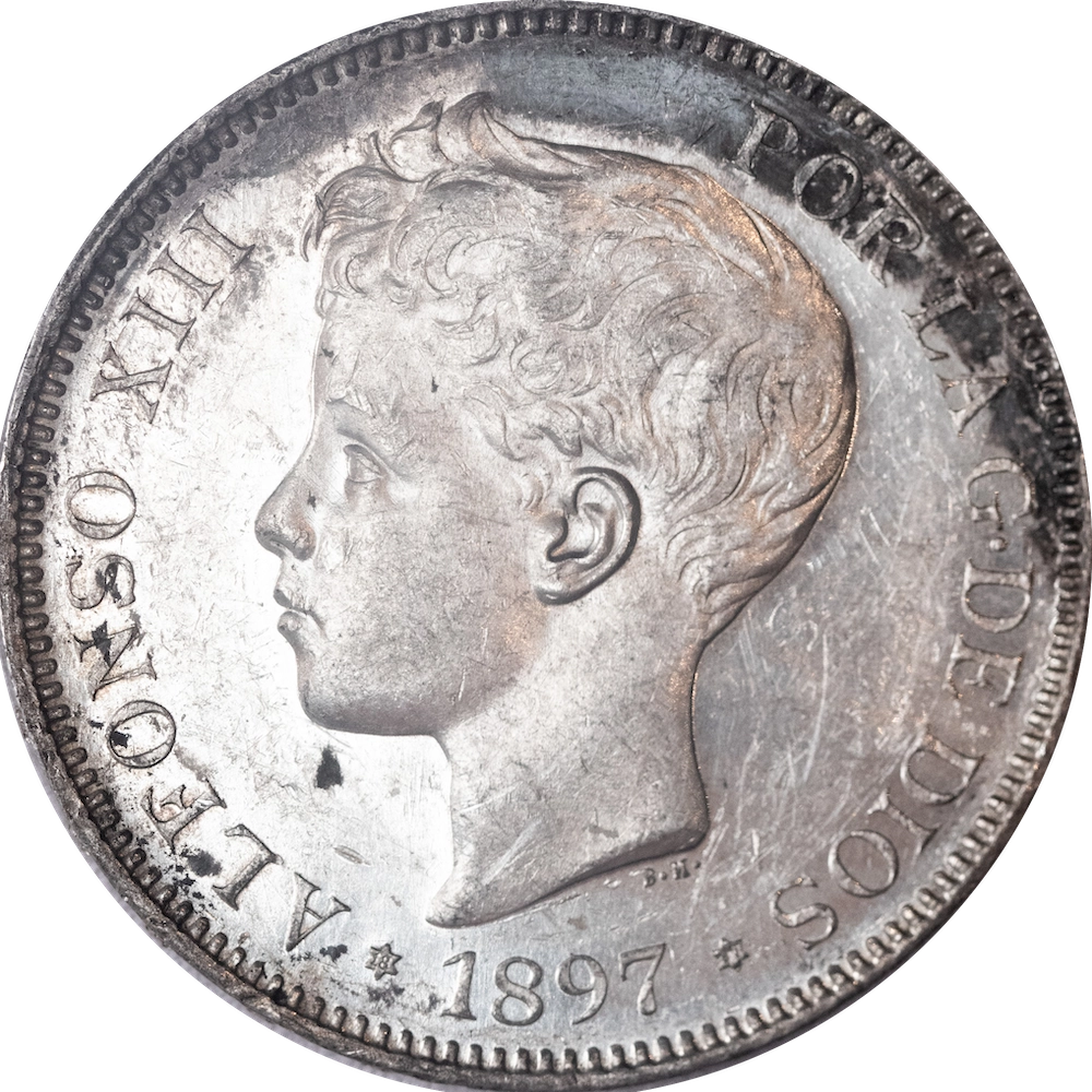 Kingdom of Spain 5 Pesetas Alphonse XIII 1897