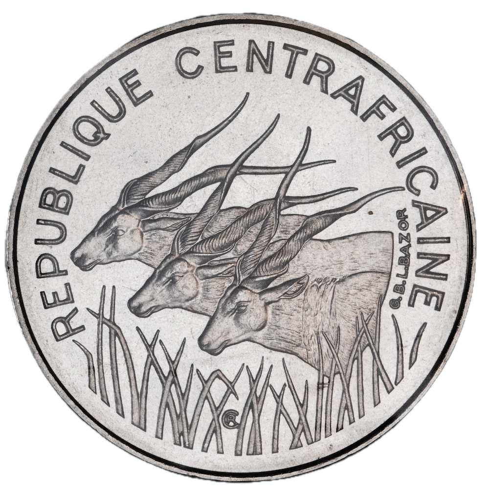 Centrafrique - Essai de 100 francs Antilopes - 1971