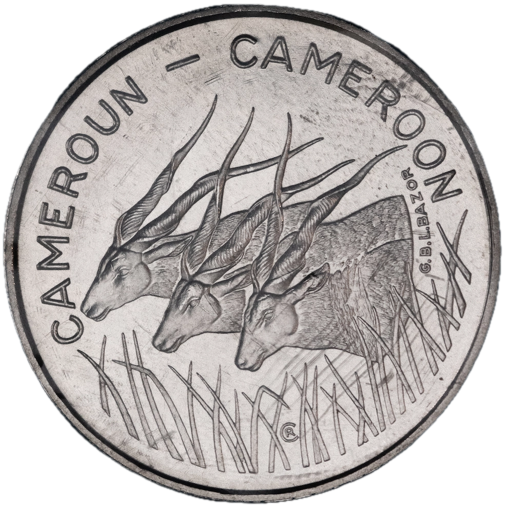 Cameroun Essai 100 francs Antilopes 1972 Paris