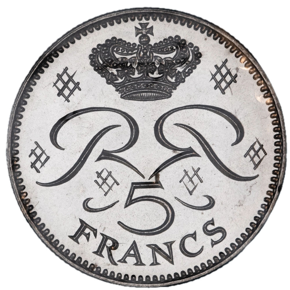 Monaco 5 franc nickel test 1971 Rainier III