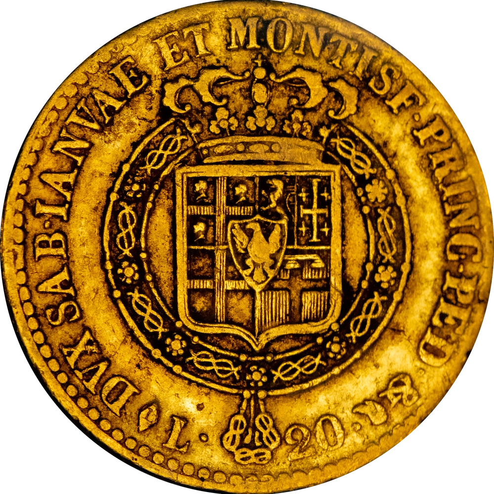 Kingdom of Sardinia - 20 lire Victor Emmanuel the 1st 1820