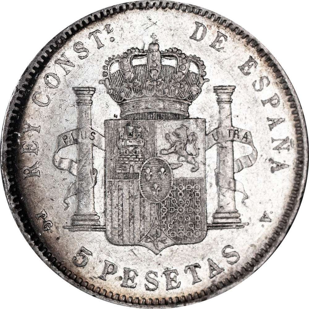Kingdom of Spain 5 Pesetas Alphonse XIII 1896