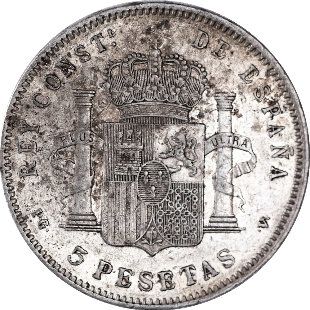 Kingdom of Spain 5 Pesetas Alphonse XIII 1896
