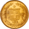 Coin graduated by PCGS MS65 - Suisse 20 francs Helvetia 1896