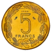 ÉTATS DE L'AFRIQUE CENTRALE Lot de deux essais de 5 et 10 Francs antilopes 1974 Paris
